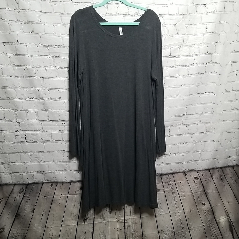 Himone Chic Charcoal Long Sleeve Dress Size 2xlarge EUC